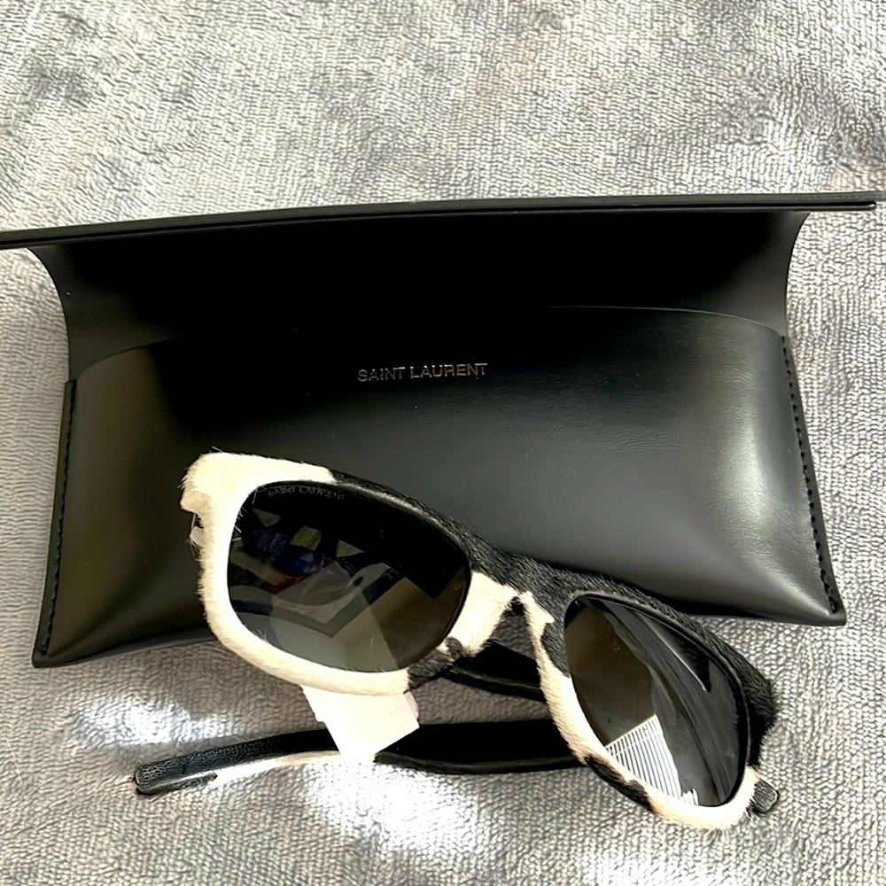 Authentic YSL Calf Hair leather sunglasses